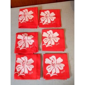 Cotton Red Cloth Cocktail  Napkins Set of 6 Pretty For Holidays 10" X10" in Size